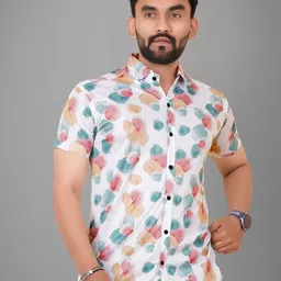 Metronaut Men Regular Fit Spread Collar Abstract Printed Elastane Casual Shirt-image-48