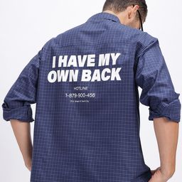 glitchez Pritned Checked Oversized Shirt-picture-40