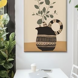 Livin'luxe Green & Black Modern Abstract Pot Canvas Wall Art-picture-48