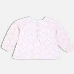 MINI KLUB Girls Floral Printed Round Neck Pure Cotton Empire Top-picture-33