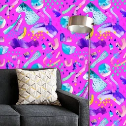 ArtzFolio Printed UV-Resistant Anti-Bacterial Abstract Watercolor Shapes Peel & Stick Wallpaper-image-98