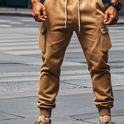 StyleCast x Revolte Men Solid Loose Fit Easy Wash Pleated Joggers-picture-27