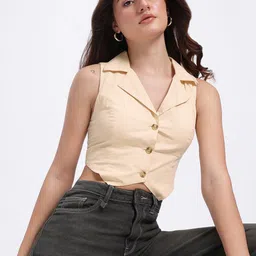 glitchez Effortless Elegance Button-Up Vest Top-picture-12