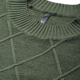 Sztori Plus Size Pure Acrylic Geometric Pattern Pullover image 5
