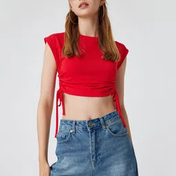 Koton Women Solid Round Neck Nylon Top-image-68