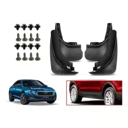 Auto Pearl Front and Rear Mud Guard For Skoda Octavia (Black) Set of 4 Pcs-30
