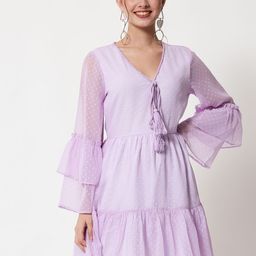 CHARMGAL Lavender Georgette Dress-image-34