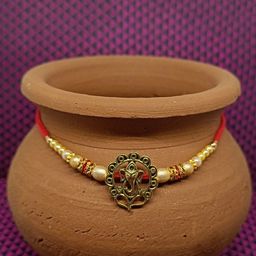 Vighnaharta Boys Rhodium-Plated Lord Ganesha Charm Tie-Up Rakhi-20