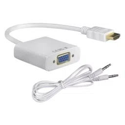 LOTA HDMI Male to VGA Female Video Converter Adapter with Audio Cable, MST-823-white-LT-18