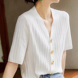 KPOP Women V-Neck Short Sleeves Top-image-83