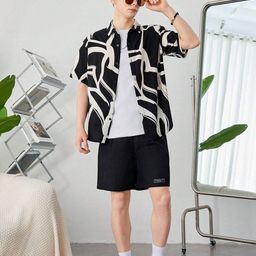 MaverIQ Modern Abstract Printed Spread Collar Shirt-picture-45