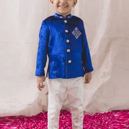 Tiber Taber Boys Embroidered Single-Breasted Two-Piece Suit-image-6