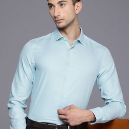 Louis Philippe Super Slim Fit Textured Pure Cotton Formal Shirt-image-43