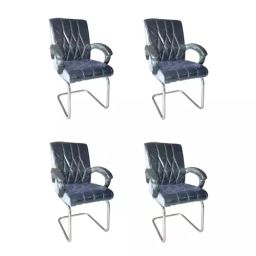 MRI Enterprise Leatherite Visitor Chair Black (Set of 4 Pcs)-39