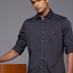 Louis Philippe Sport Slim Fit Striped Pure Cotton Casual Shirt-image-94