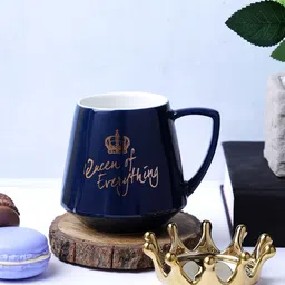 A Vintage Affair- Home Decor Blue & Gold-TonedPrinted Ceramic Mugs Set-37