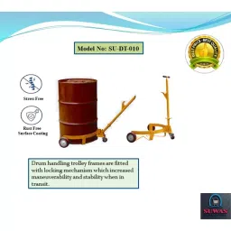 SUWAS TROLLEY STORE 400 Kg Capacity Drum Handling Trolley SU-DT-010 image 4