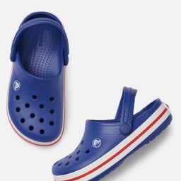 Crocs Unisex Kids Blue Solid Croslite Clogs-30