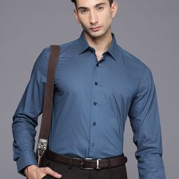 Louis Philippe Slim Fit Geometric Printed Pure Cotton Formal Shirt-image-97