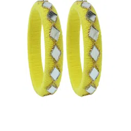 asthetika kids Asthetika Set Of 2 Thread & Mirror Work Bangles image 2