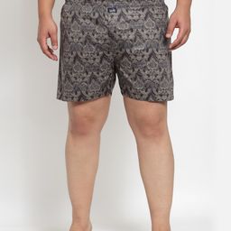 plusS Grey Printed Pure Cotton Boxers-image-90