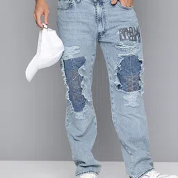 Levis Men 555 Relaxed Fit Highly Distressed Light Fade Stretchable Jeans-picture-6