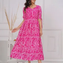 SARAI CREATIONS Ethnic Motifs Printed Fit and Flare Maxi Dress-picture-51