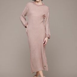 The Roadster Lifestyle Co. Self Striped Sweater Midi Dress-picture-2