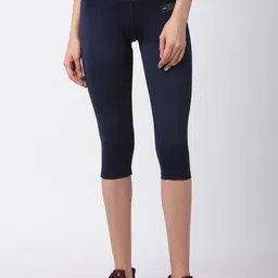 GOLDSTROMS Women Navy Blue Solid Slim Fit Capris-image-58