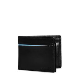CALFNERO Men Black & Blue Solid Two Fold Wallet-image-91