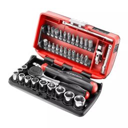 FACOM 1/4 Socket Set Imperial Black & Red, R.360NANO-U1-11