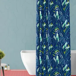 ArtzFolio Blue & Green Tropical Printed Waterproof Shower Curtain-image-85