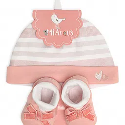 MiArcus Unisex Kids Pink Printed Beanie & Booties-image-10