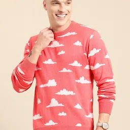 Mast & Harbour Round Neck Printed Acrylic Pullover-image-20