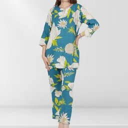 Belfry Floral Printed Pure Cotton Tunic With Palazzos Co-Ords-picture-14