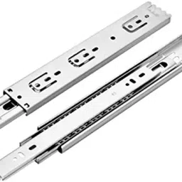 Met Craft Be blue Stainless Steel Telescopic Drawer Runner 254 mm(10 Inch) with 3 Ball Bearing(Silver)-picture-1