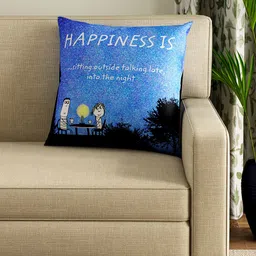 Portico New York Blue Printed Square 40.6 cm x 40.6 cm Cushion-40