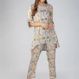 Bindigasm Abstract Printed Tunic With Trouser Co-Ords-picture-3