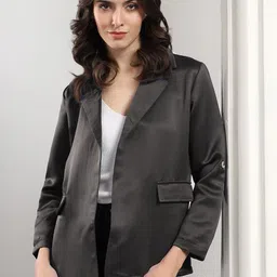Kotty Notched Lapel Front Open Blazer-2