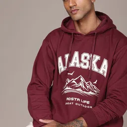 The Roadster Life Co. Typography Printed Relaxed Fit Hooded Sweatshirt-image-76