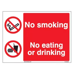 SUNSIGNS  No Smoking & NO Eating & No Drinking Signage Size 400x300 mm HP Print + Vinyl, SS0247-image-94