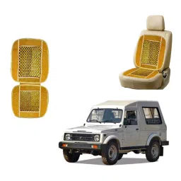 Auto Pearl Polyester, Cotton Front Vehicle Seating Pad Beige for Maruti Suzuki Gypsy-picture-27
