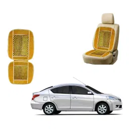 Auto Pearl Polyester, Cotton Front Vehicle Seating Pad Beige for Nissan Sunny-picture-35