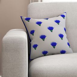 SEJ by Nisha Gupta Blue & Grey Single Floral Square Cushion Cover-picture-43