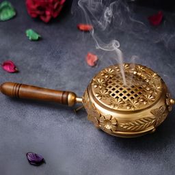 Webelkart Brown Textured Metal Dhoop Dani-image-90