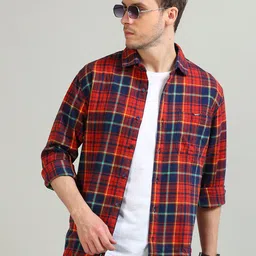 RIGS AND RAGS Men Classic Tartan Checks Opaque Checked Casual Shirt-picture-7