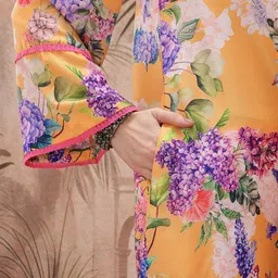 Sangria Floral Print Regular Kurta with Trousers & Dupatta image 4