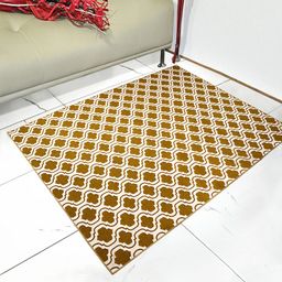 Saral Home Brown & Beige Printed Anti-Skid Traditional Carpet-14