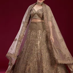 Koskii Embellished Sequinned Semi-Stitched Lehenga & Blouse With Dupatta-picture-50