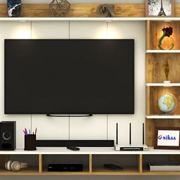 ANIKAA Beige & White Wooden TV EntertainmentUnit-image-15